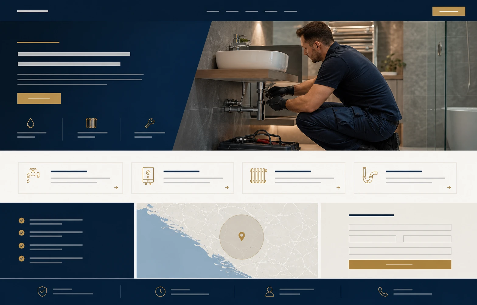 Konceptualni prikaz redizajnirane web stranice vodoinstalatera