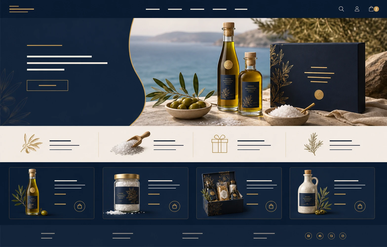 Konceptualni primjer web shopa gourmet proizvoda