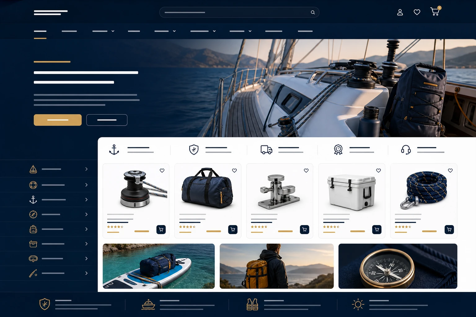 Konceptualni web shop nautičke opreme