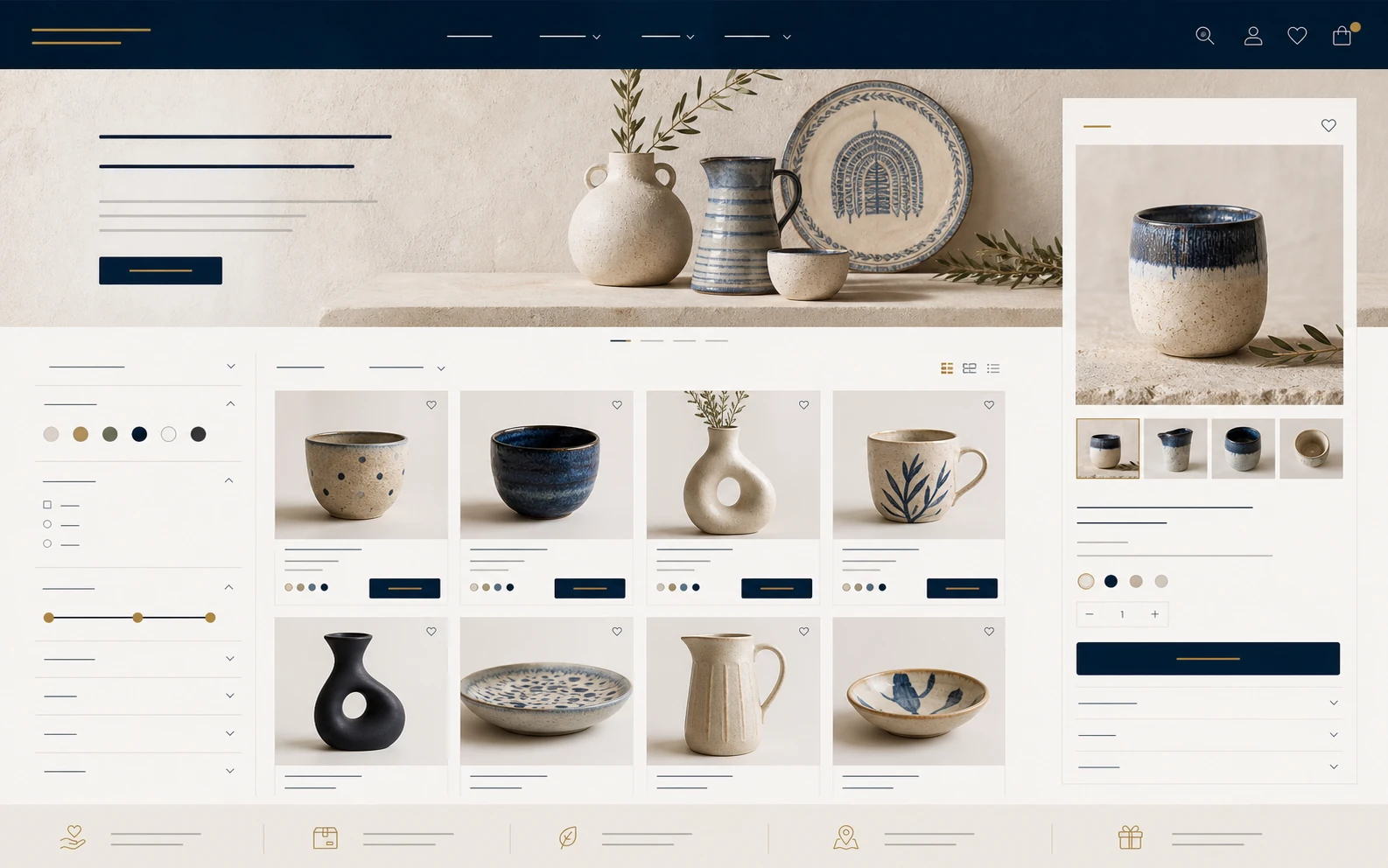 Konceptualni web shop ručne keramike