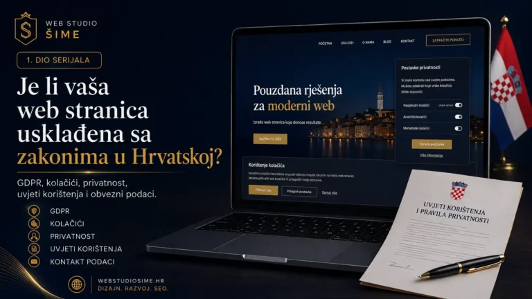 Je li vaša web stranica usklađena sa zakonima u Hrvatskoj? Obvezni podaci, privatnost i pravne stranice
