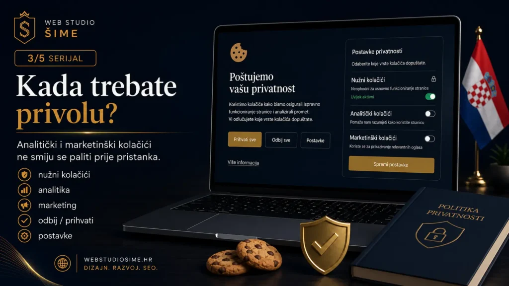 Kada treba privola za kolačiće na web stranici